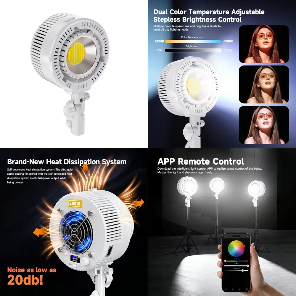 Photography Lighting For Clothing - Luce LED COB Bicolore R200 per