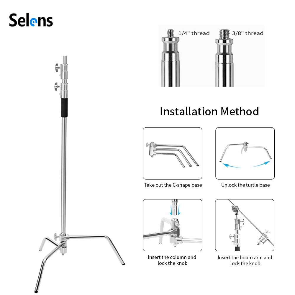 Photography Lightning - Selens Stativo C-Stand da 300 cm