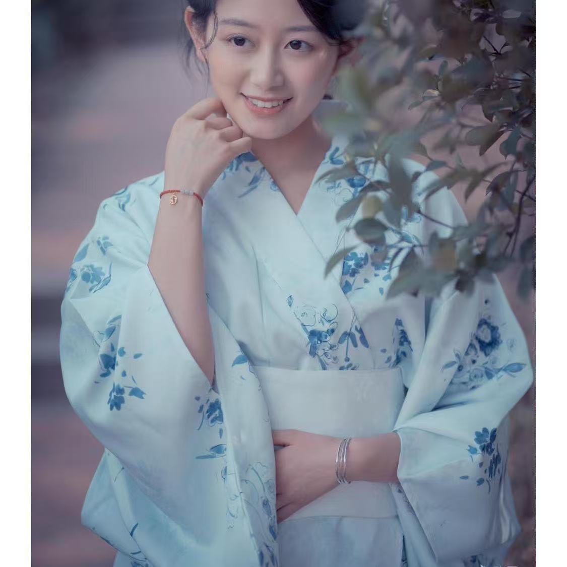 Photography Lighting For Clothing - Kimono Azzurro Tradizionale Giapponese per Donna,