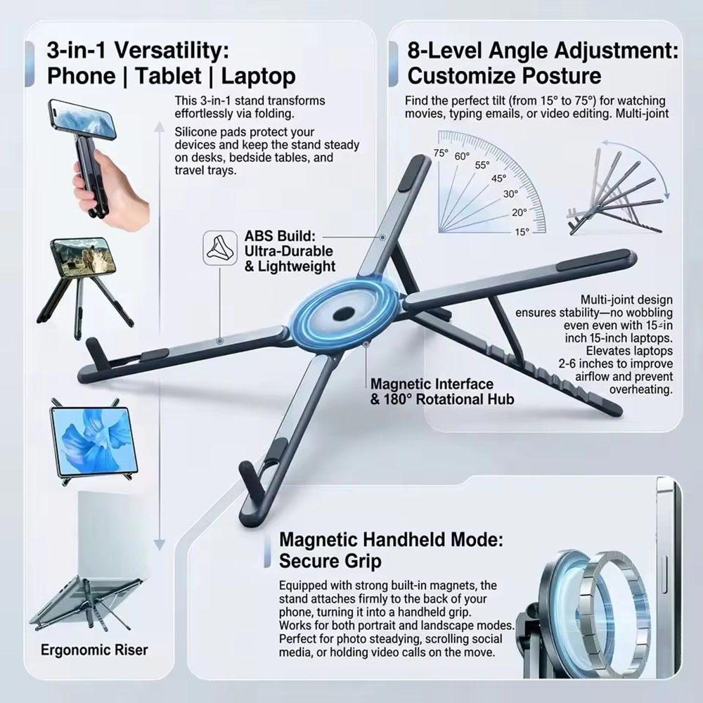 Stand Lighting Photography - Supporto Magnetico Portatile per Telefono e