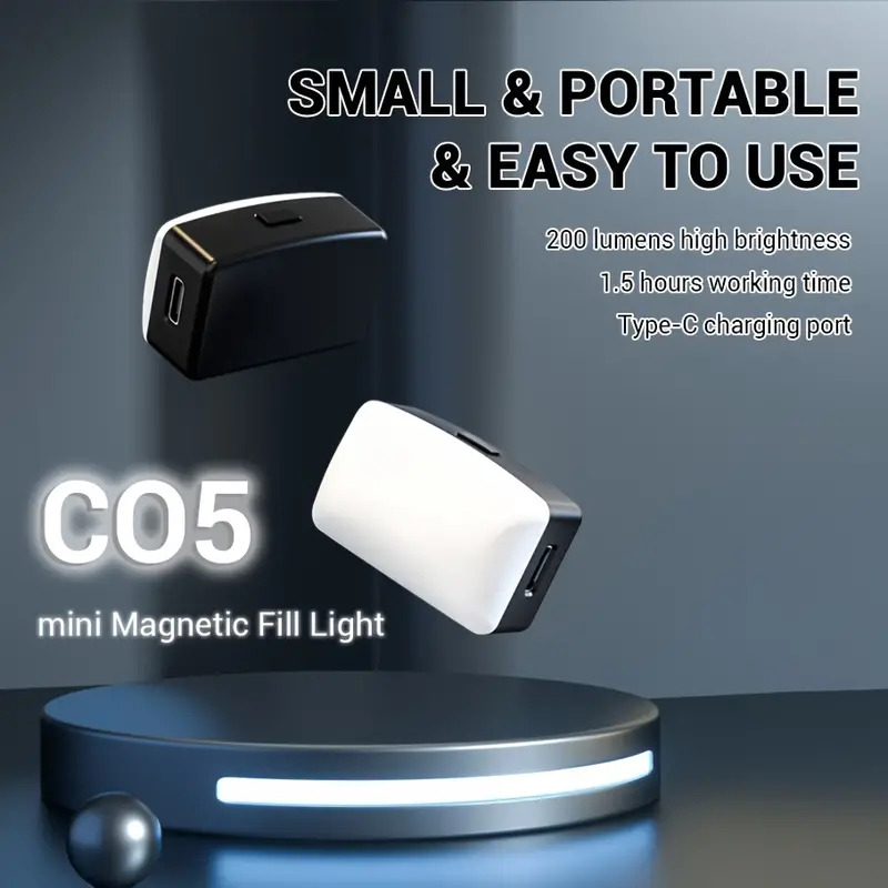 Stand Lighting Photography - Mini luce magnetica per selfie a