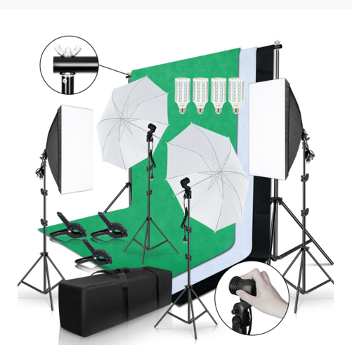 Kit Fotografico Completo Gold  - Photography Lighting And Backdrop Kits recensione e prezzo